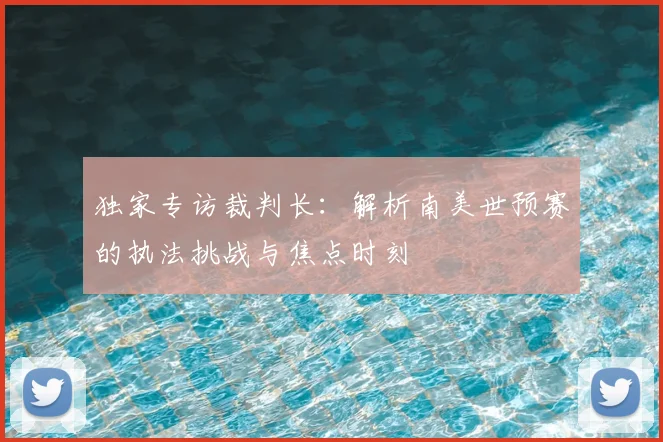 独家专访裁判长：解析南美世预赛的执法挑战与焦点时刻