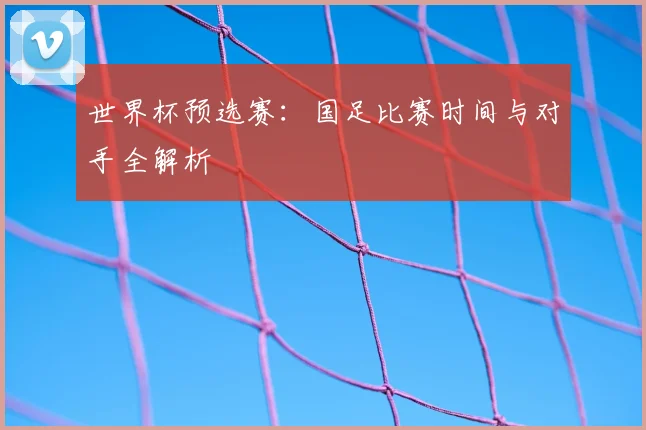 世界杯预选赛：国足比赛时间与对手全解析